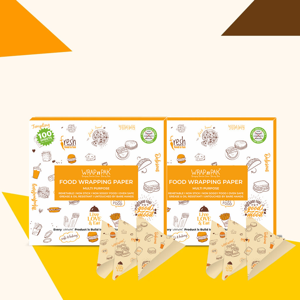 Wrapping Paper Sheets | Brown Delight | 11"×12" | 100 Sheets | Pack of 2