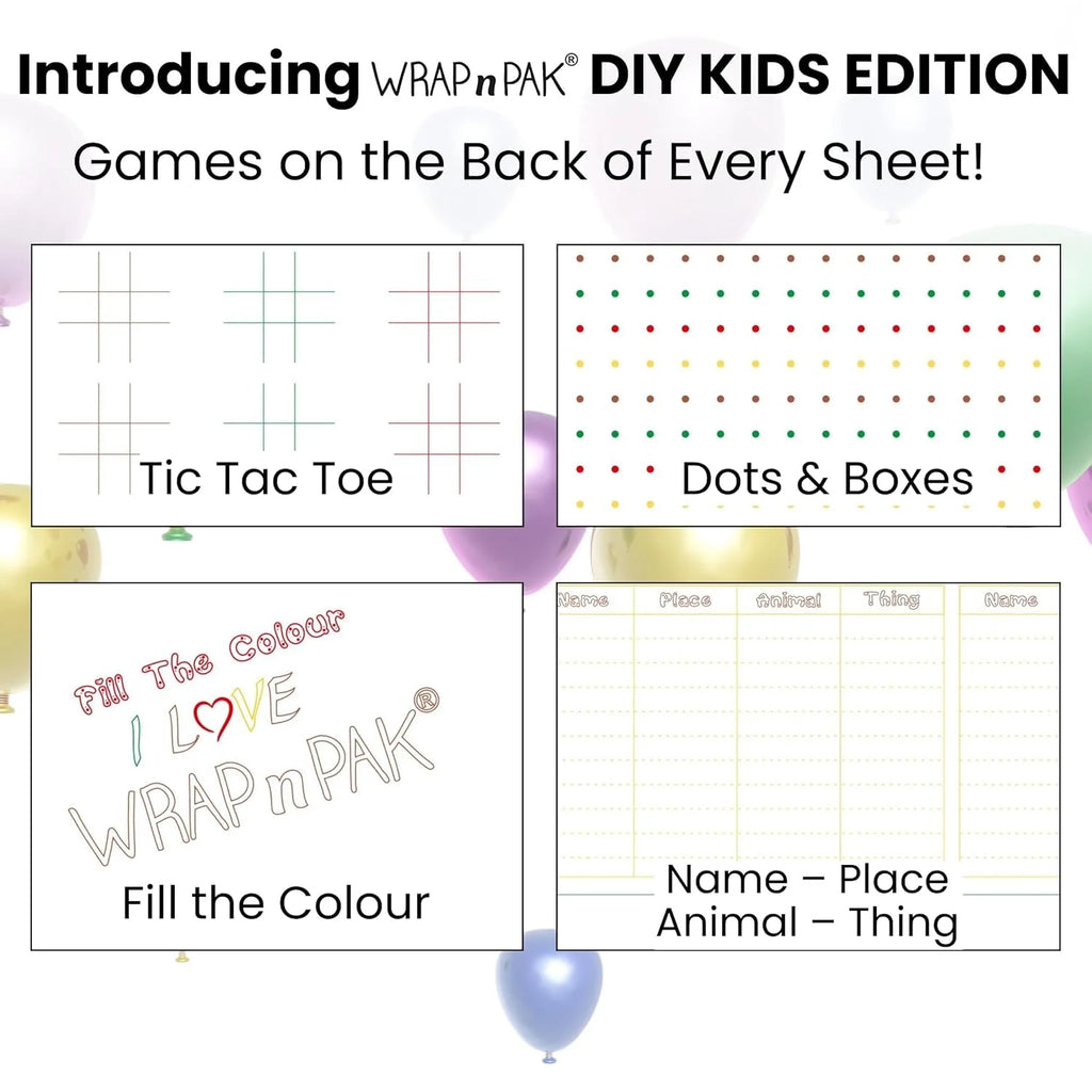 Wrapping Paper Sheets | Kids Edition | 29x28 Cm and 11x12 inch | 100 Sheets | Pack of 2