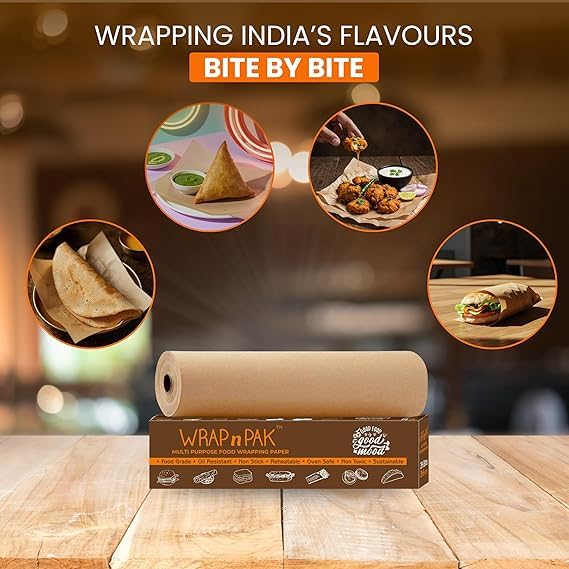 WRAP n PAK Wrapping Paper Roll | Plain Brown | 11''x 25 Meter | Pack of 2