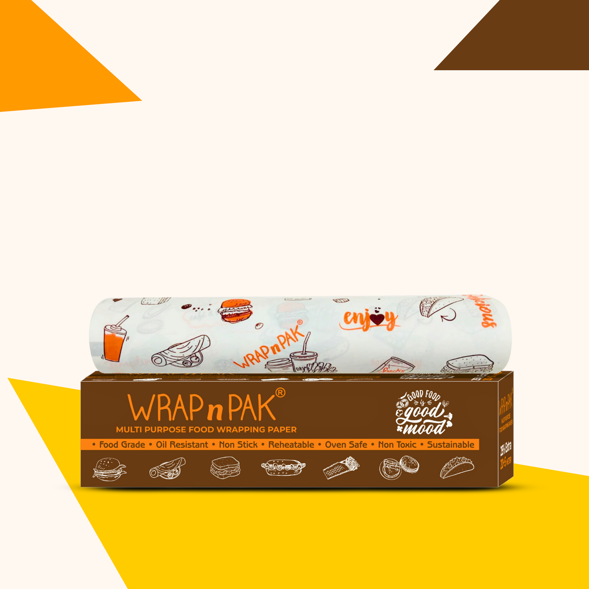WRAP n PAK Wrapping Paper Roll | Twin Tone | 11''x 25 Meter