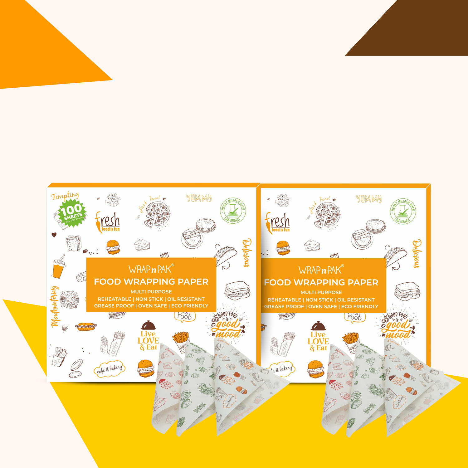 WRAP n PAK Wrapping Paper Sheets | Twin Tone | 11"×25" | 100 Sheets | Pack of 2