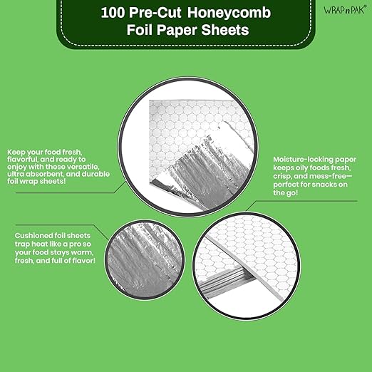 WRAP n PAK Honeycomb Foil Paper |12''x10" | 100 Sheets