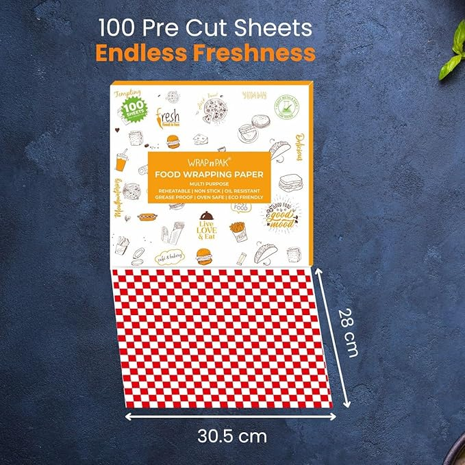 WRAP n PAK Wrapping Paper Sheets | Kids Edition | 29x28 Cm and 11x12 inch | 100 Sheets