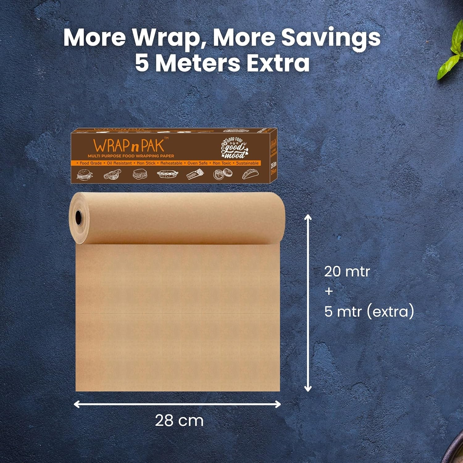 WRAP n PAK Wrapping Paper Roll | Plain Brown | 11''x 25 Meter