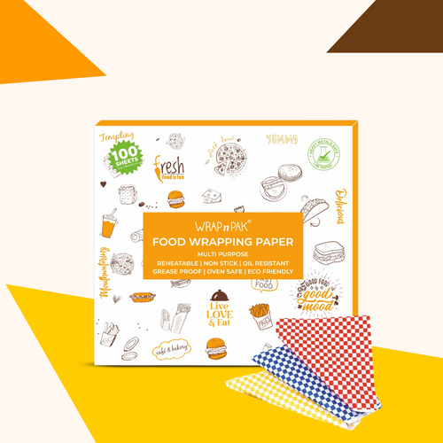 WRAP n PAK Wrapping Paper Sheets | Chequered | 11"×12" | 100 Sheets