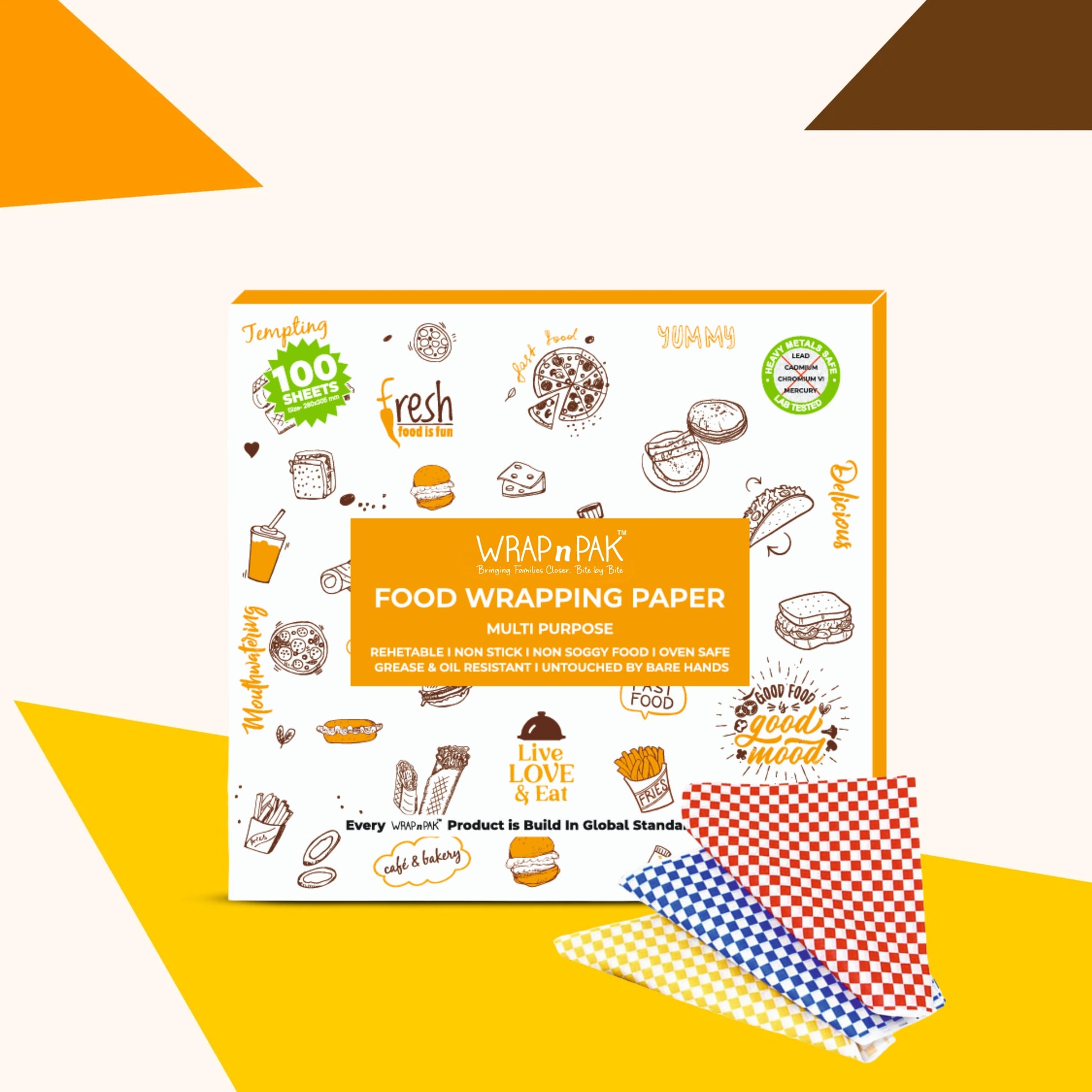 Wrapping Paper Sheets | Chequered | 11"×12" | 100 Sheets