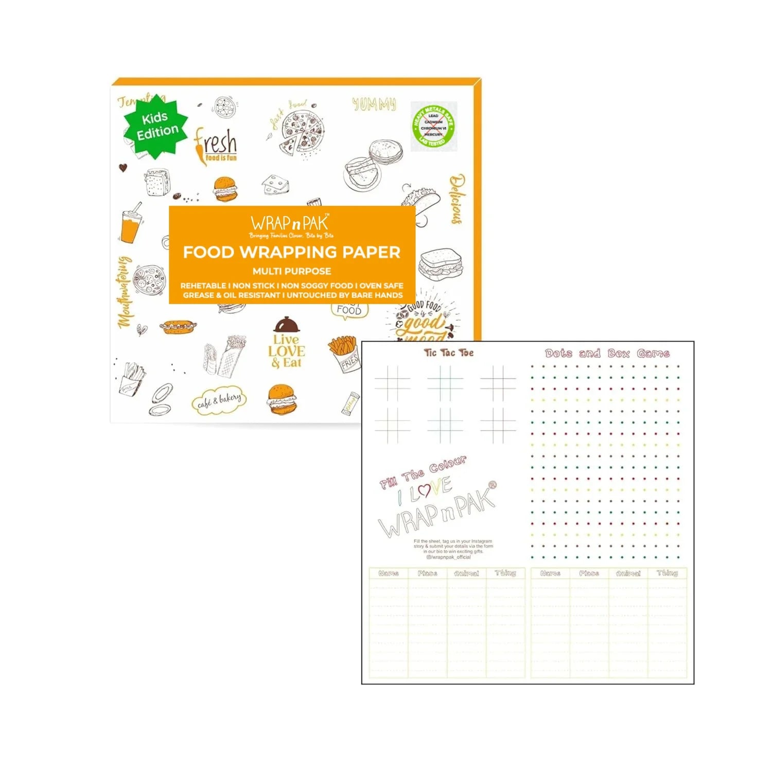 Wrapping Paper Sheets | Kids Edition | 29x28 Cm and 11x12 inch | 100 Sheets