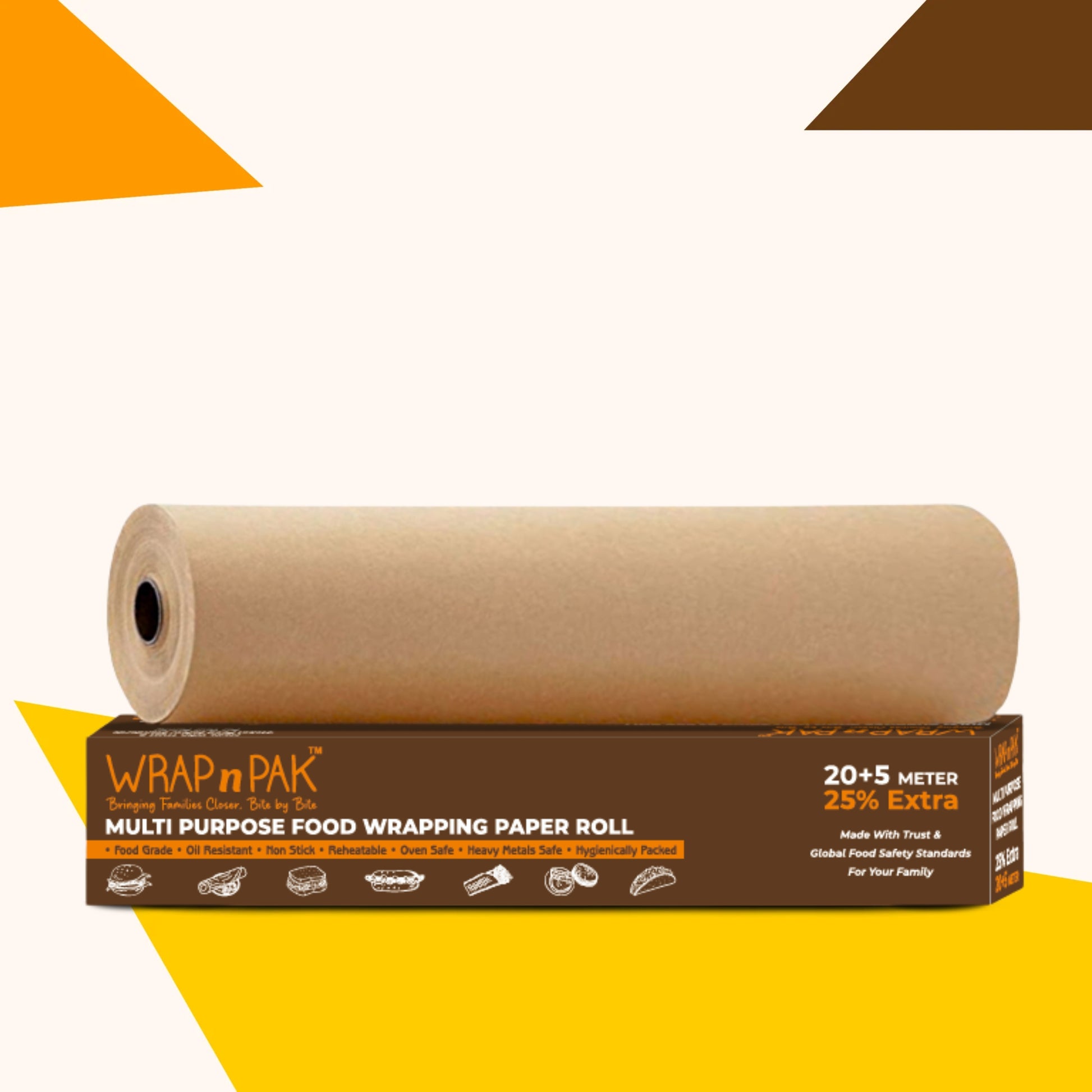 Wrapping Paper Roll | Plain Brown | 11''x 25 Meter
