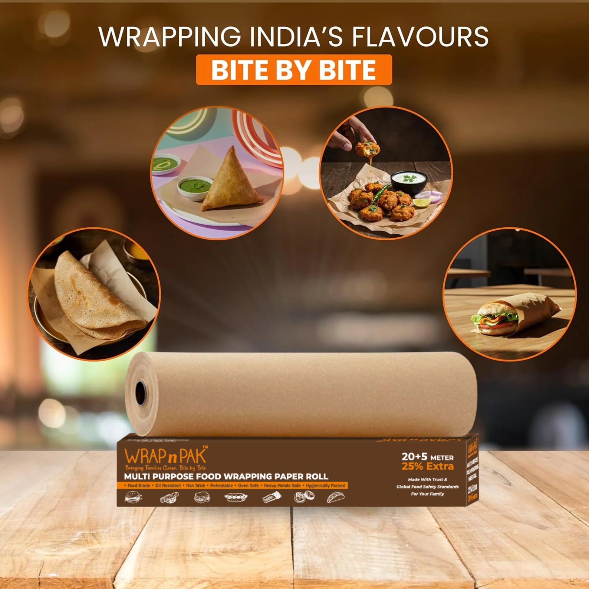 Wrapping Paper Roll | Plain Brown | 11''x 25 Meter