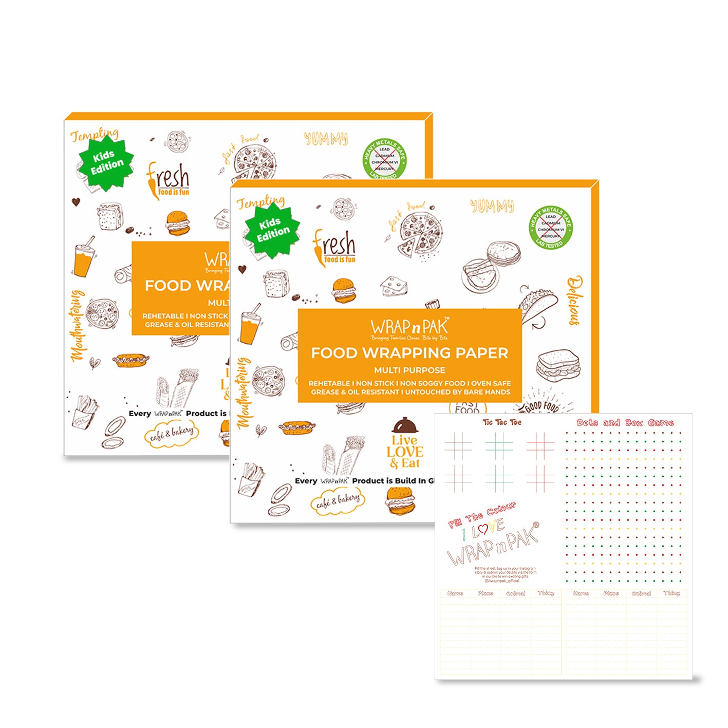 Wrapping Paper Sheets | Kids Edition | 29x28 Cm and 11x12 inch | 100 Sheets | Pack of 2