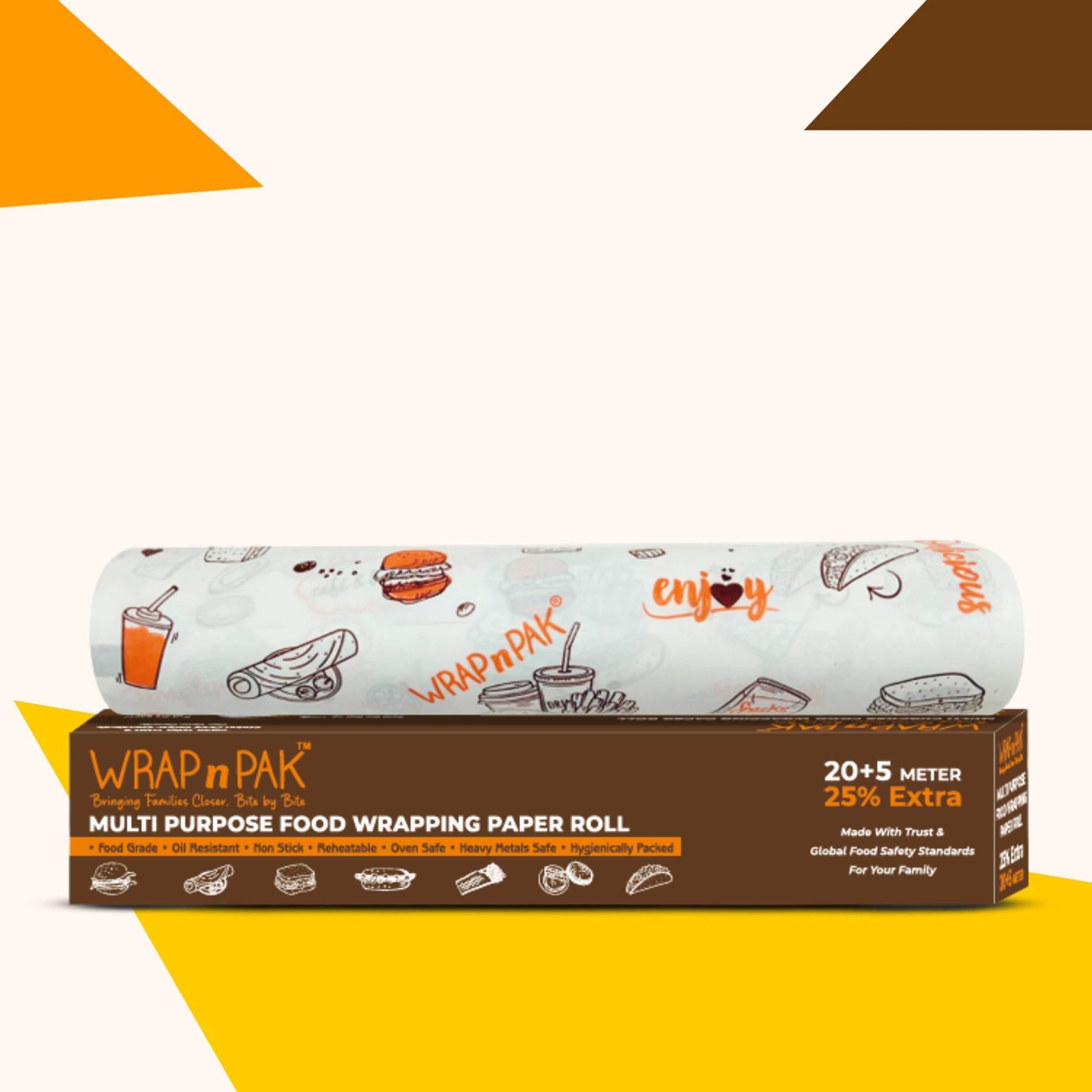 WRAP n PAK Wrapping Paper Roll | Twin Tone | 11''x 25 Meter